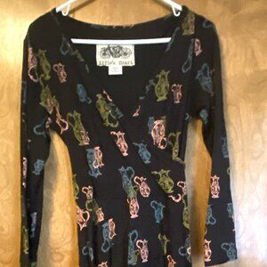 Long sleeve cotton dress with coffee pot print - super cute!